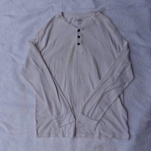 White Waffle Knit Button-Up Sweater